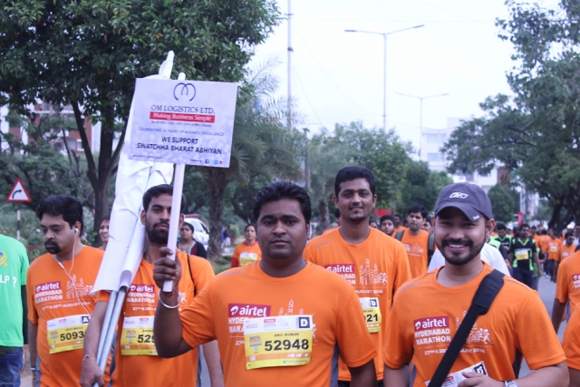 Om Logistics's Hyderabad Marathon Team