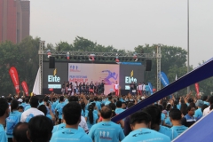 Om Logistics's team runs in Pune Marathon